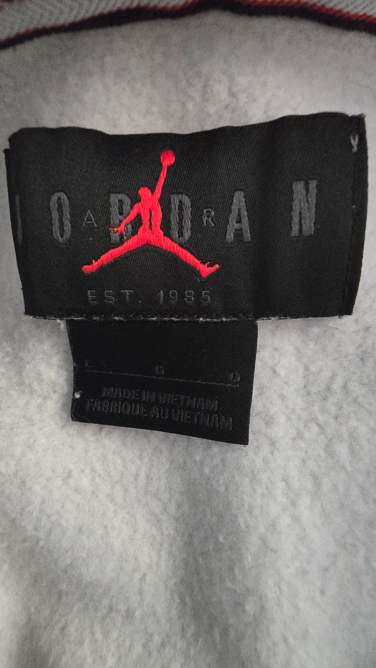 Iconic Comfort: Pre-Loved Jordan Brand Grey Pullover Hoodie (Men's Large)