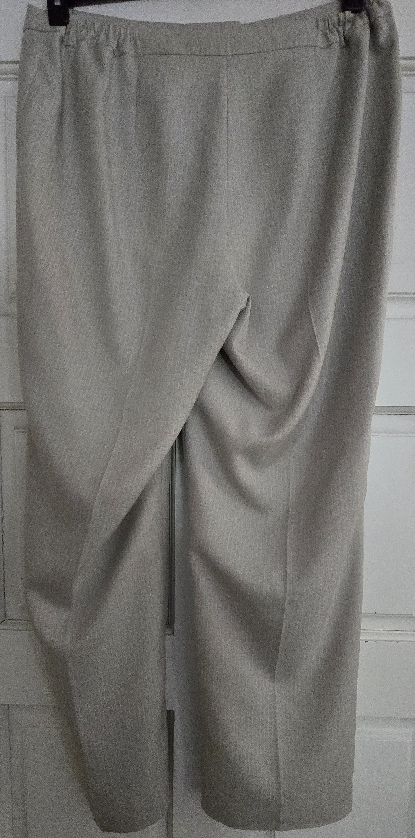 Professional Polish: Pre-Loved Le Suit Beige & White Striped Pant Suit (Women's 16W)