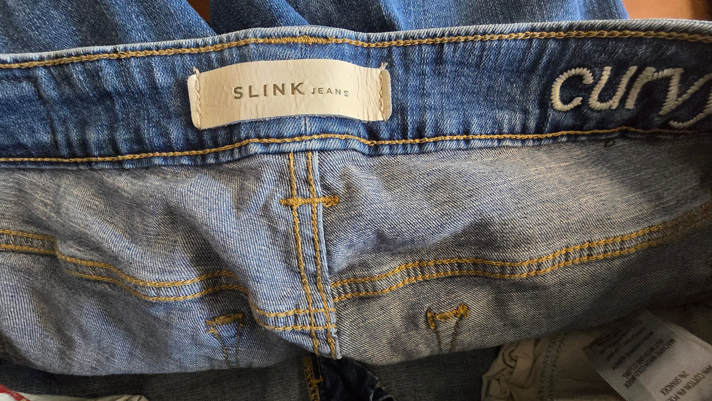 Flattering Fit: Pre-Loved SLINK Jeans Straight Leg Denim Size 16