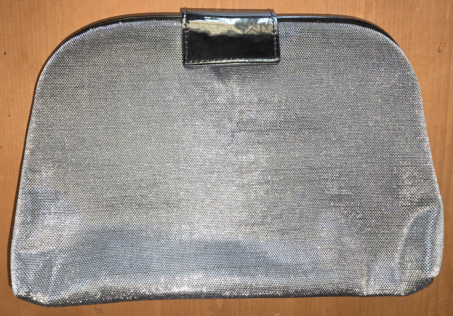 Lancôme Signature Cosmetic Bag Mesh in Silver Foldable NEW