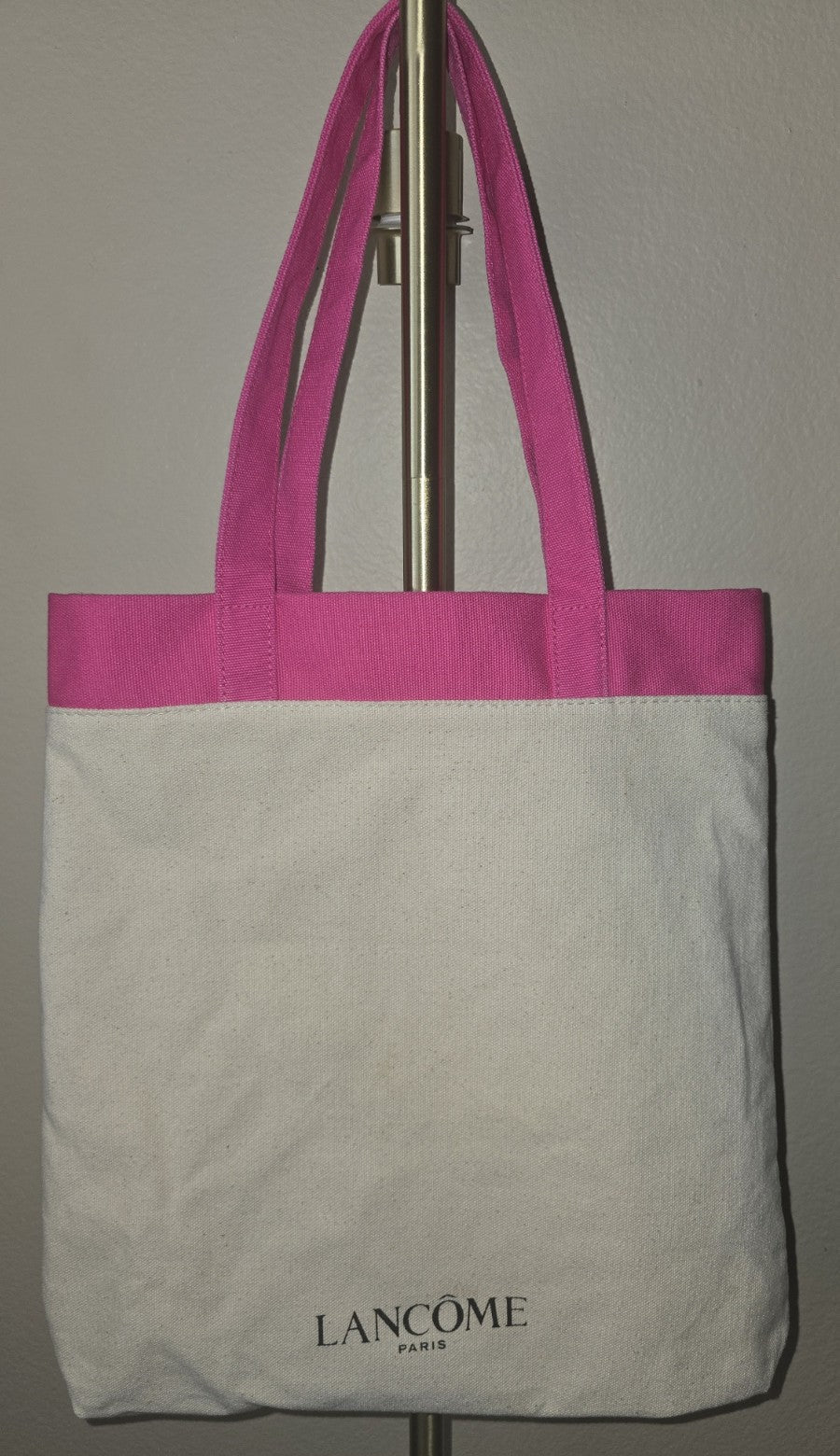 Lancôme Paris Canvas Lip & Lipstick Print Cosmetic Makeup Tote Bag