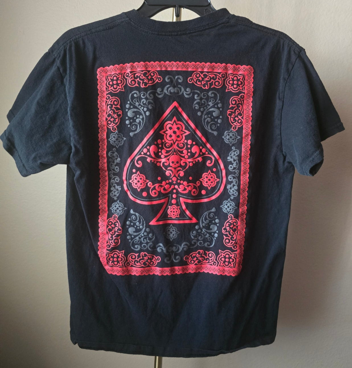 Pre-loved "Players Club Las Vegas" T-Shirt - Black Spade Graphic Tee Size M