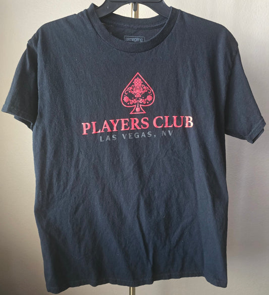 Pre-loved "Players Club Las Vegas" T-Shirt - Black Spade Graphic Tee Size M
