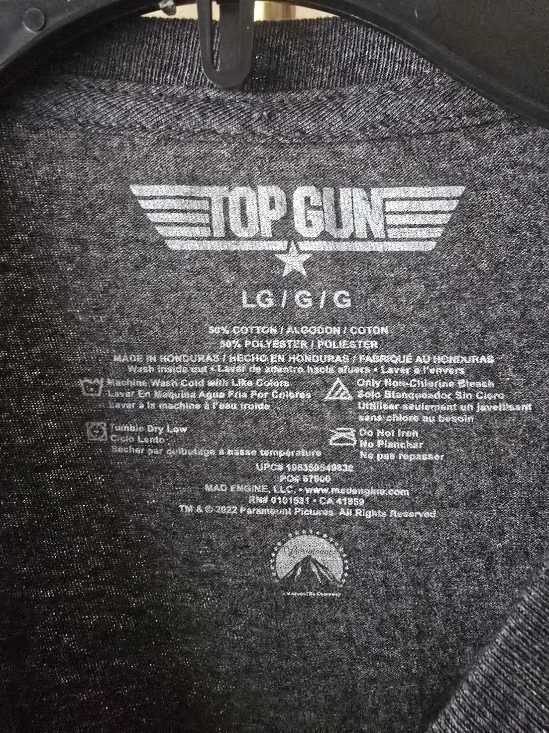 Pre-loved Top Gun Movie Logo T-Shirt - Gray with Jet & Stars
