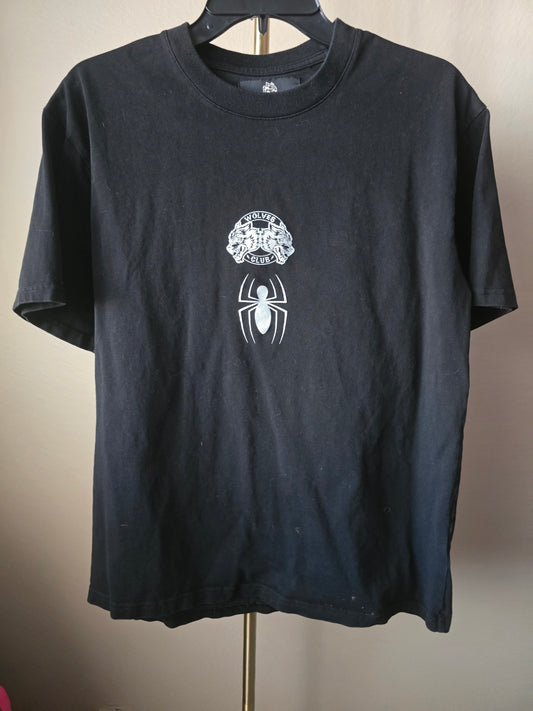 Pre-loved Streetwear Wolves T-Shirt - Spiderman & Gothic Font size M